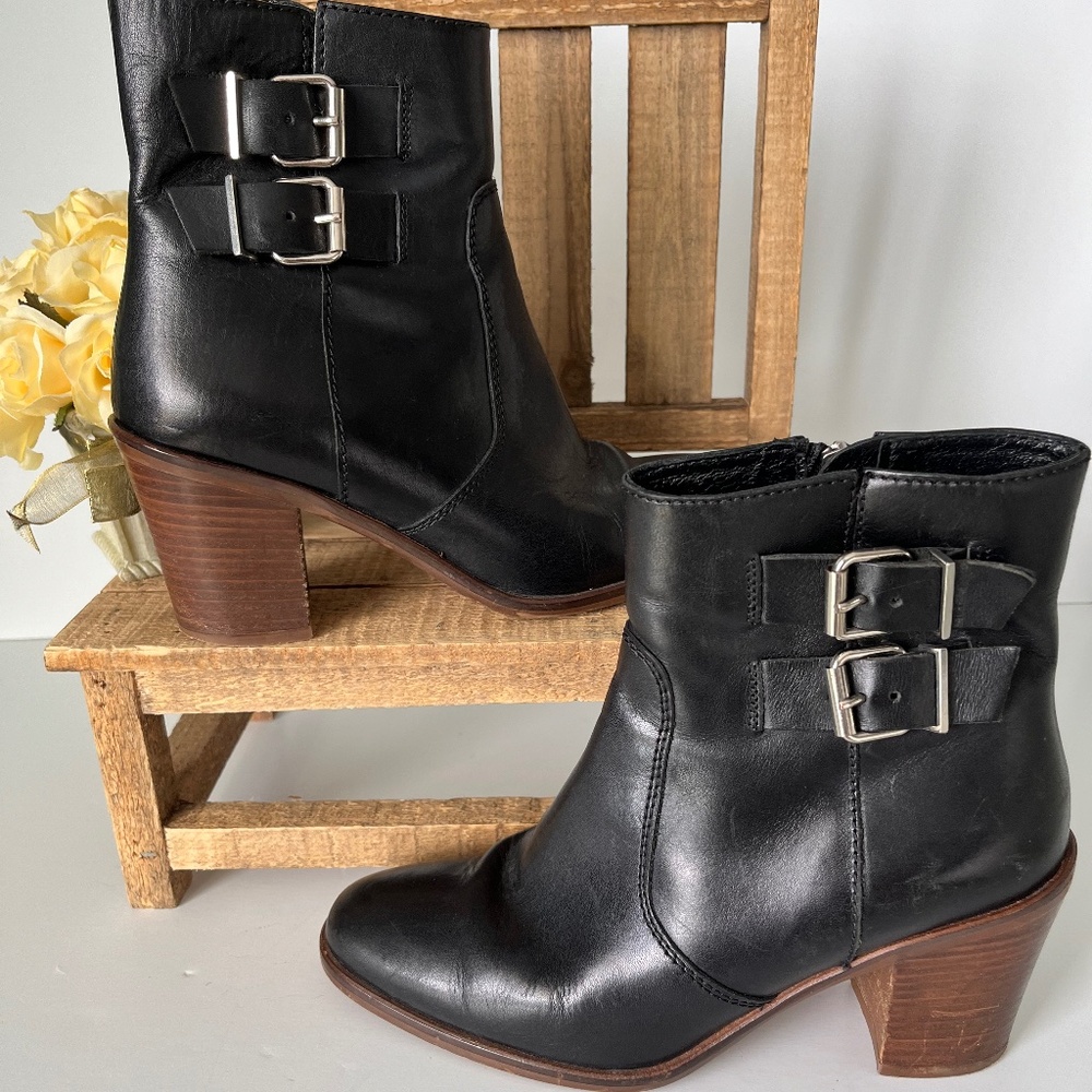 J.Crew Black Dean Ankle Buckle Boot 7.5